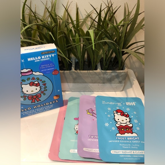 BNIB The Crème Shop Hello Kitty Hello Holiday Sheet Mask Set (4pc) - Picture 5 of 7